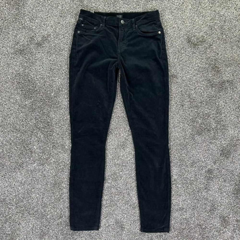 Citizens Of Humanity Rocket High Rise Skinny Black Corduroy Velvet Pant Women 26